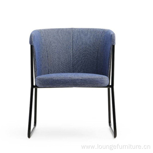 Velvet Fabric Splicing Lounge Chair Restaurant Lounge Chair